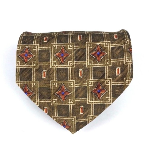 Robert Talbott Other - Robert Talbott Tie 100% Silk Handmade Brown Orange Foulard Elegant Necktie 56"